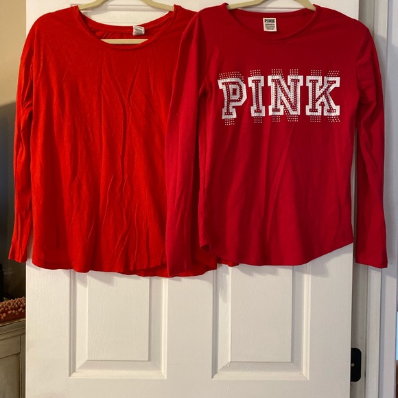 PINK Victoria's Secret Tops - Victoria Secret PINK Red tops tees